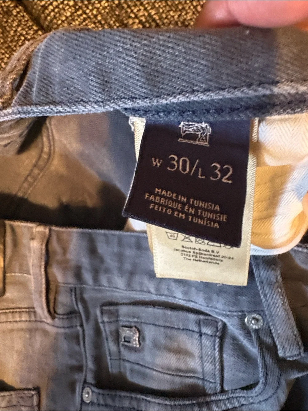 Scotch & Soda Ralston Jeans  Men’s 30x32 Gray Stretch Slim Straight 6.5” Leg Opn